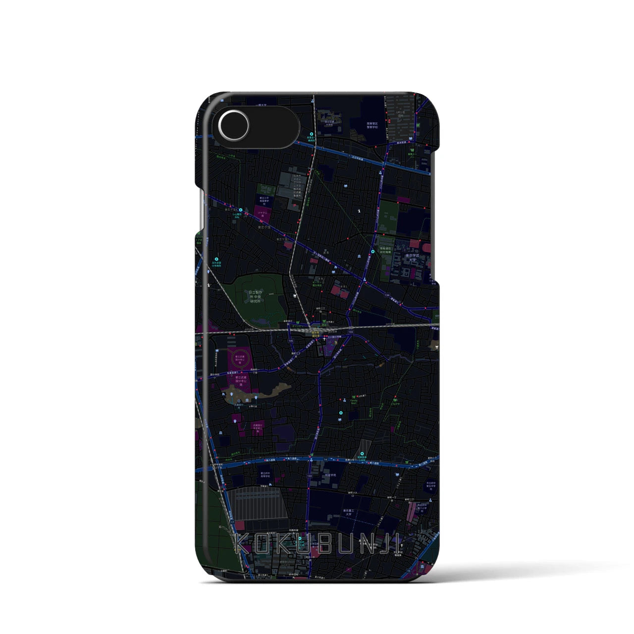 【国分寺(東京都)】地図柄iPhoneケース(バックカバータイプ)