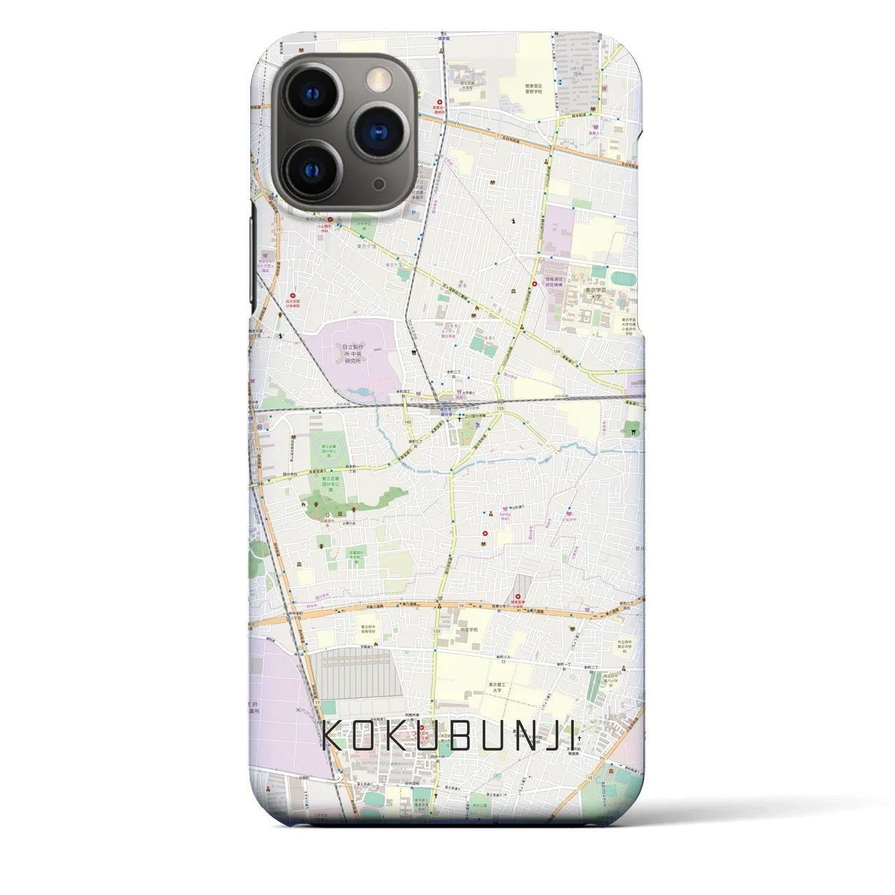 【国分寺(東京都)】地図柄iPhoneケース(バックカバータイプ)