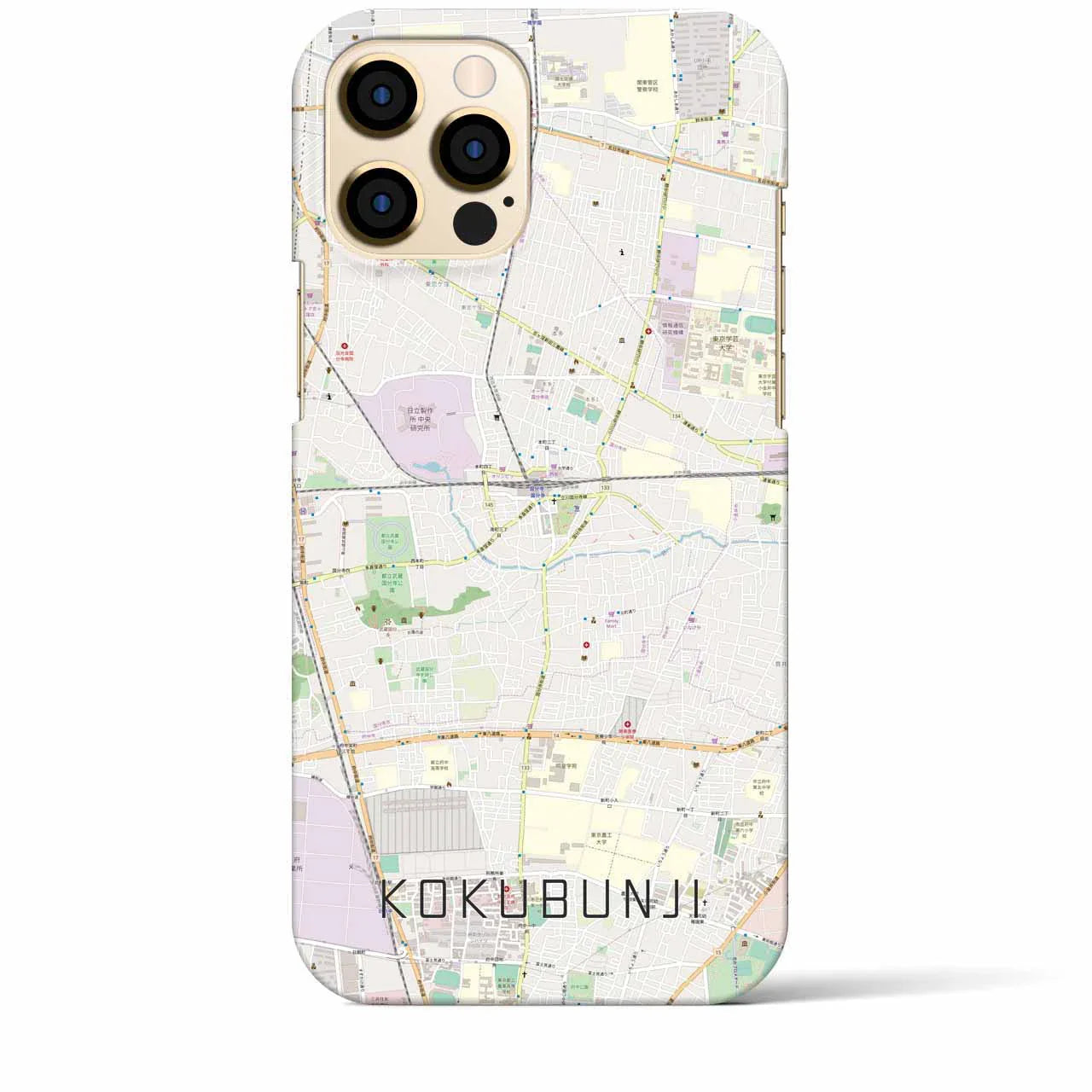 【国分寺(東京都)】地図柄iPhoneケース(バックカバータイプ)