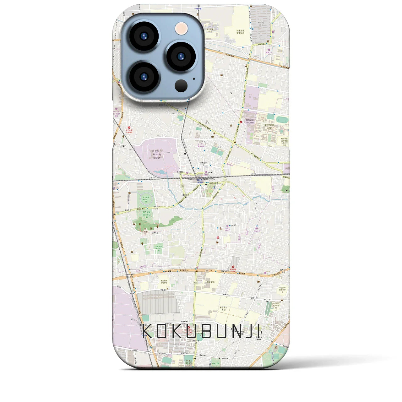 【国分寺(東京都)】地図柄iPhoneケース(バックカバータイプ)