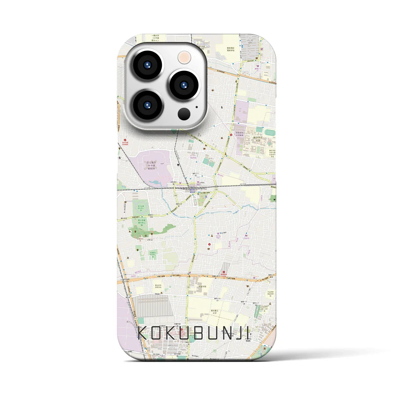 【国分寺(東京都)】地図柄iPhoneケース(バックカバータイプ)