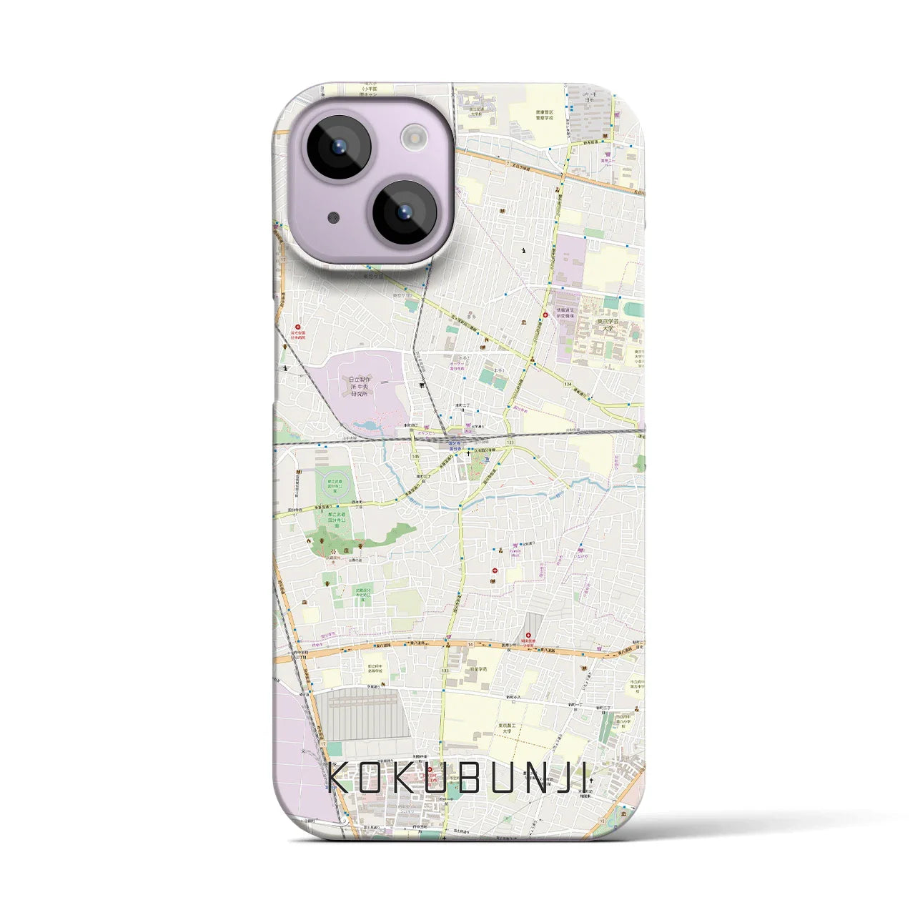 【国分寺(東京都)】地図柄iPhoneケース(バックカバータイプ)
