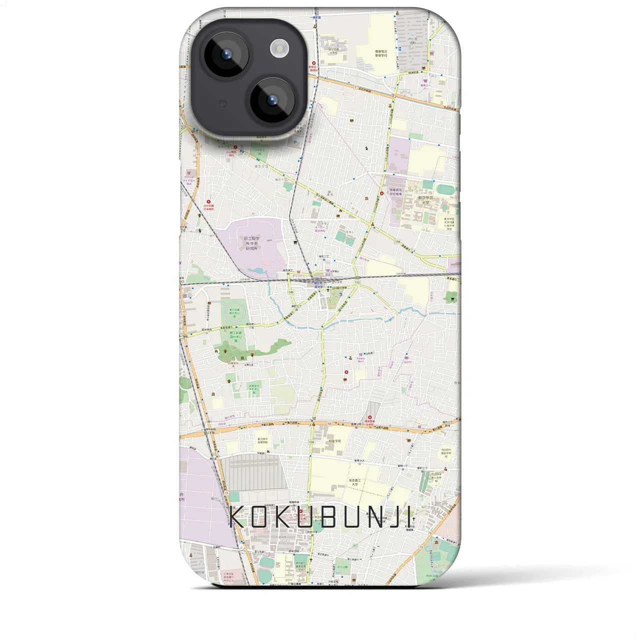 【国分寺(東京都)】地図柄iPhoneケース(バックカバータイプ)