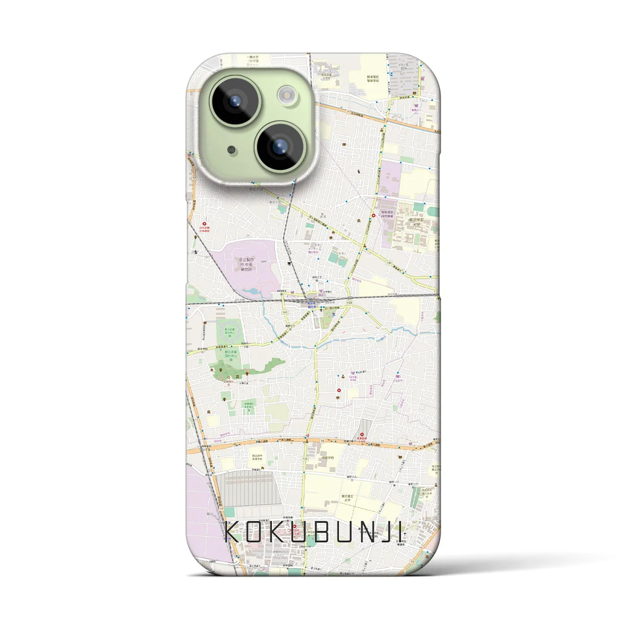 【国分寺(東京都)】地図柄iPhoneケース(バックカバータイプ)