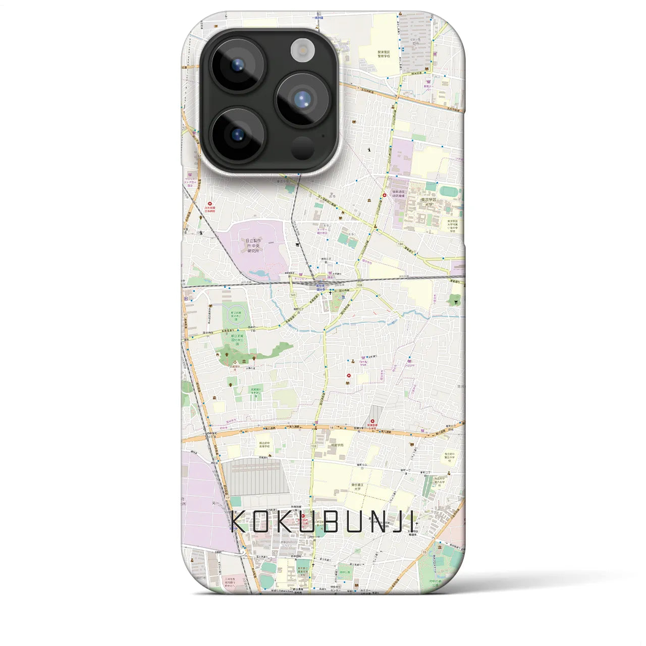 【国分寺(東京都)】地図柄iPhoneケース(バックカバータイプ)