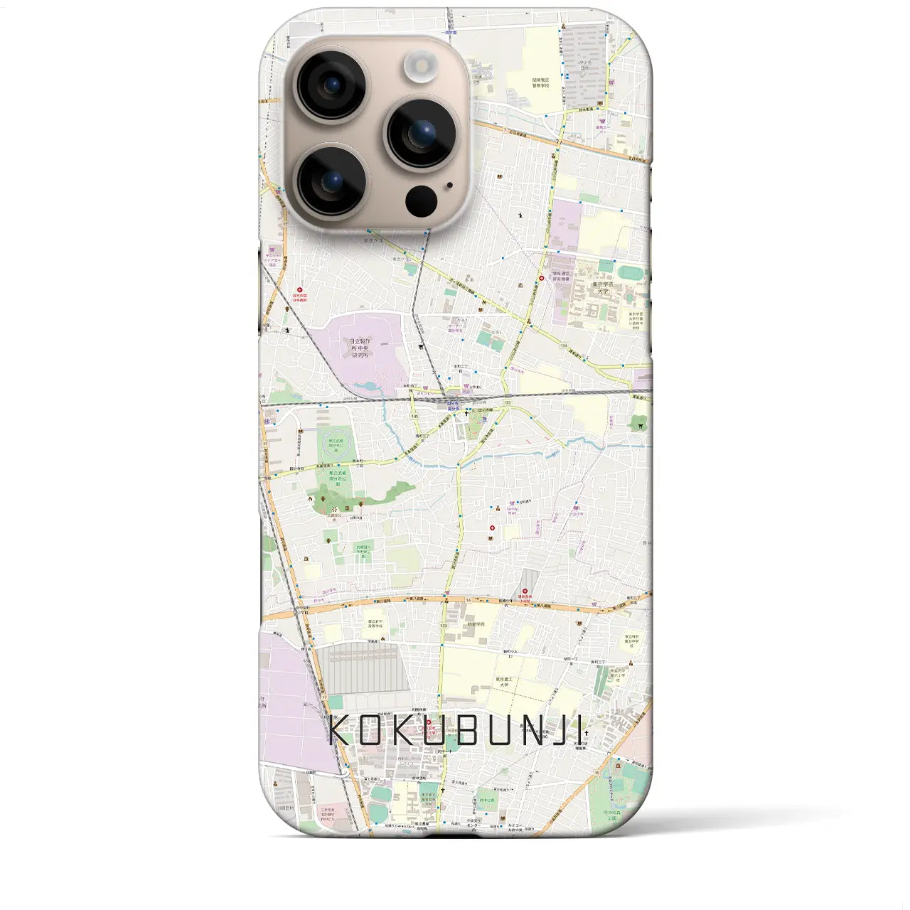 【国分寺(東京都)】地図柄iPhoneケース(バックカバータイプ)
