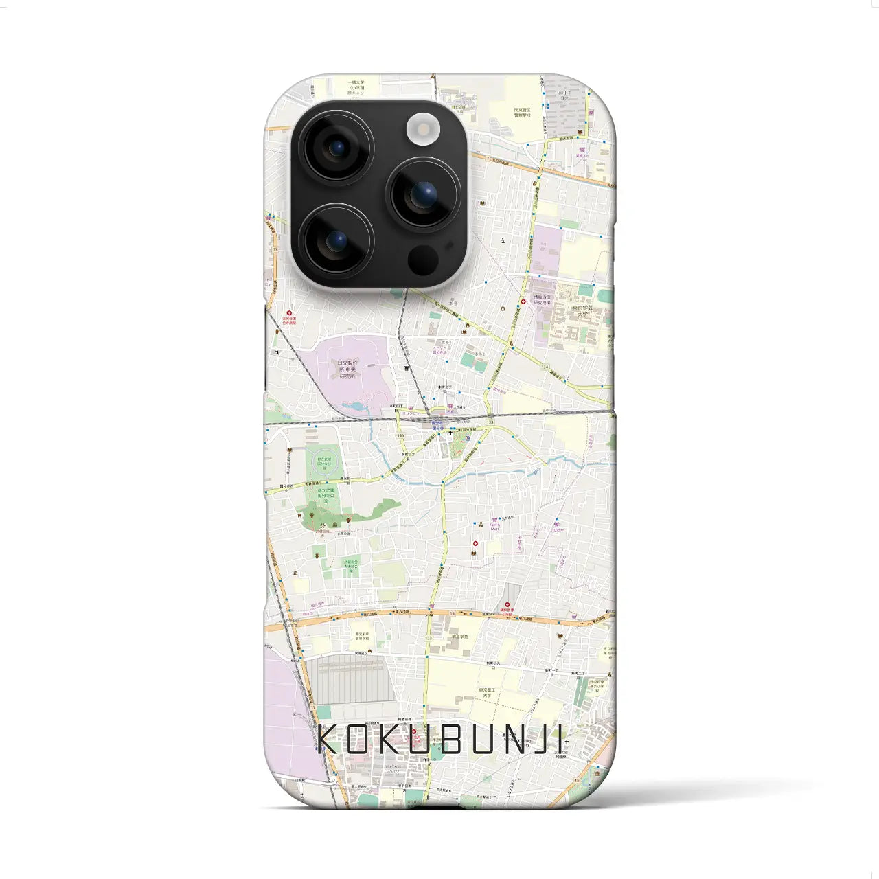 【国分寺(東京都)】地図柄iPhoneケース(バックカバータイプ)