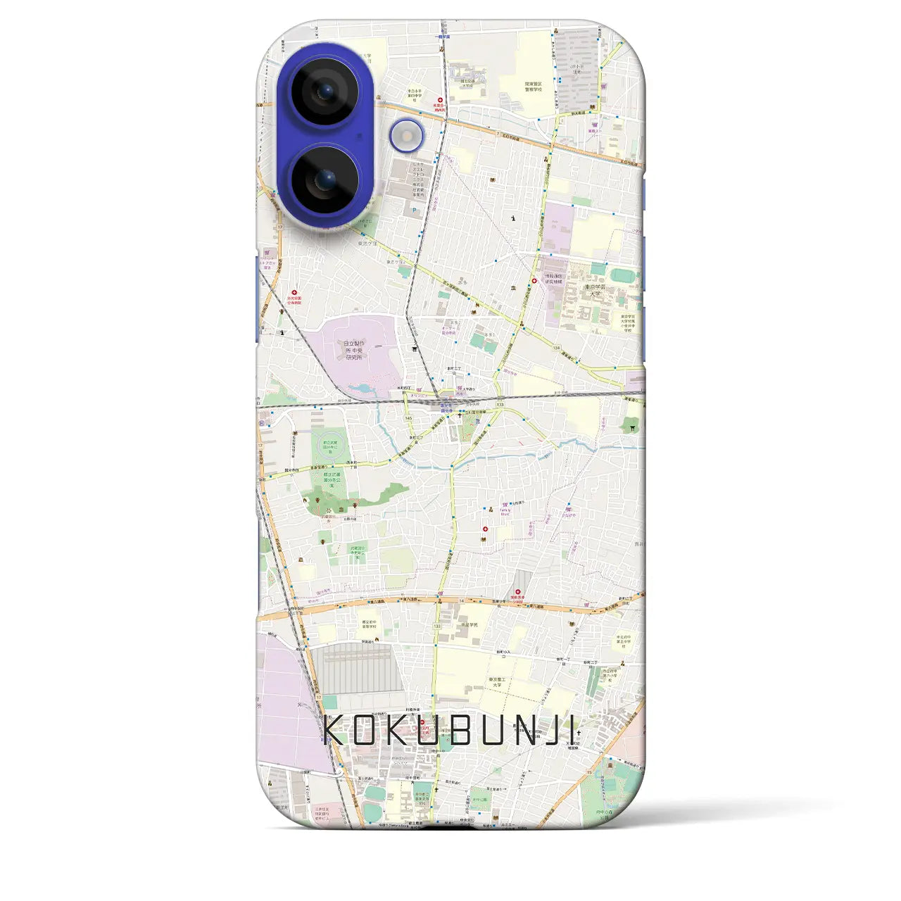 【国分寺(東京都)】地図柄iPhoneケース(バックカバータイプ)ナチュラル・iPhone 16 Pro Max 用