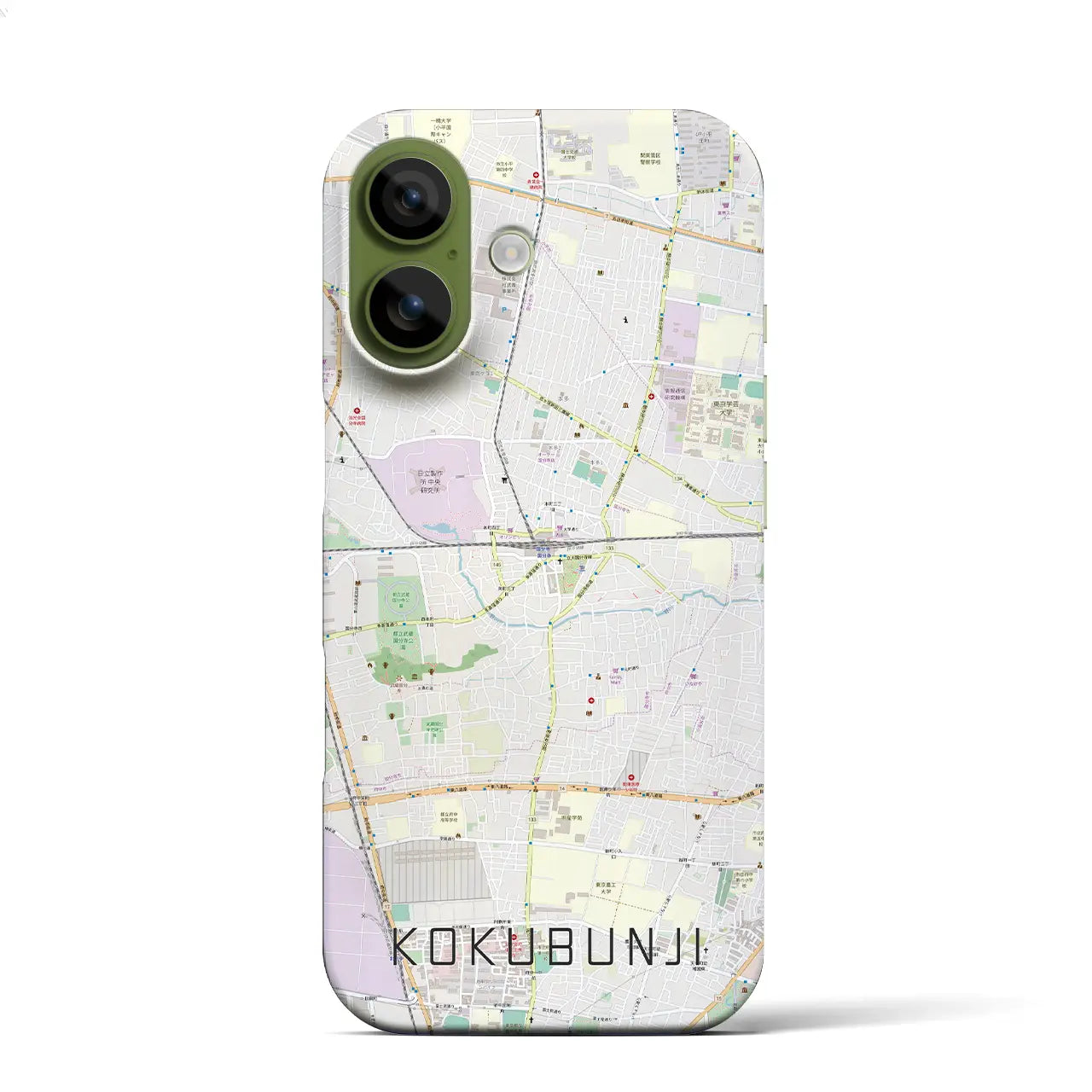 【国分寺(東京都)】地図柄iPhoneケース(バックカバータイプ)ブラック・iPhone 17 Pro Max 用