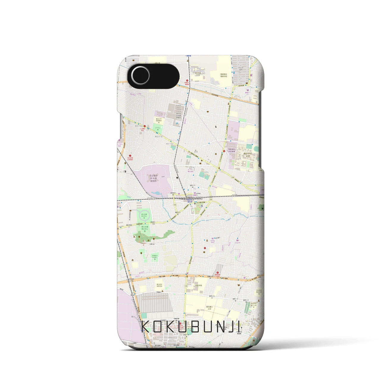 【国分寺(東京都)】地図柄iPhoneケース(バックカバータイプ)