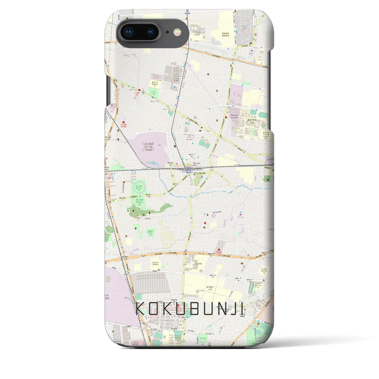 【国分寺(東京都)】地図柄iPhoneケース(バックカバータイプ)