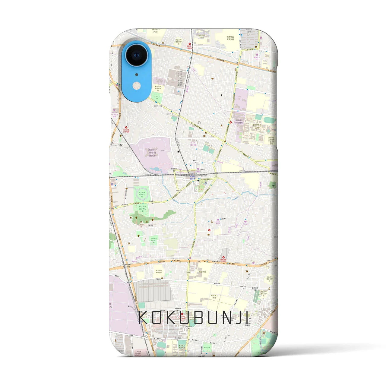 【国分寺(東京都)】地図柄iPhoneケース(バックカバータイプ)