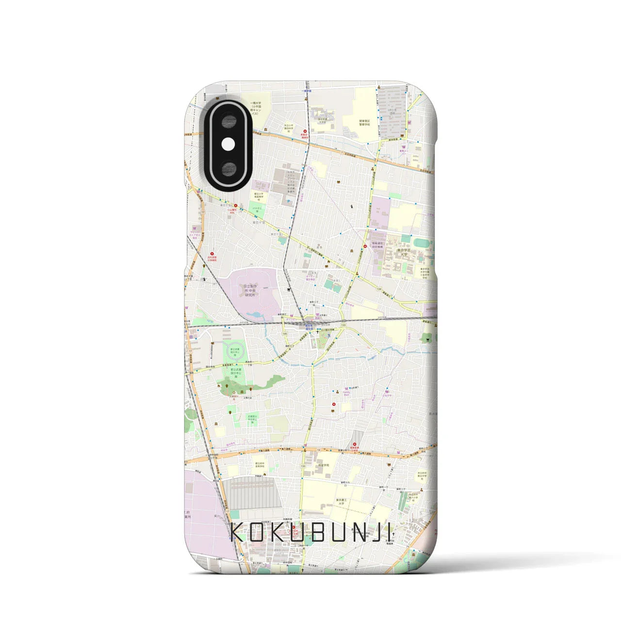 【国分寺(東京都)】地図柄iPhoneケース(バックカバータイプ)