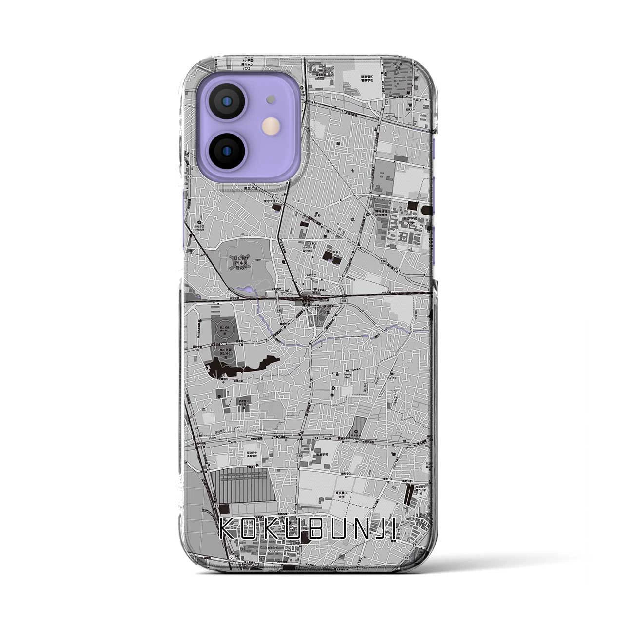 【国分寺(東京都)】地図柄iPhoneケース(クリアタイプ)