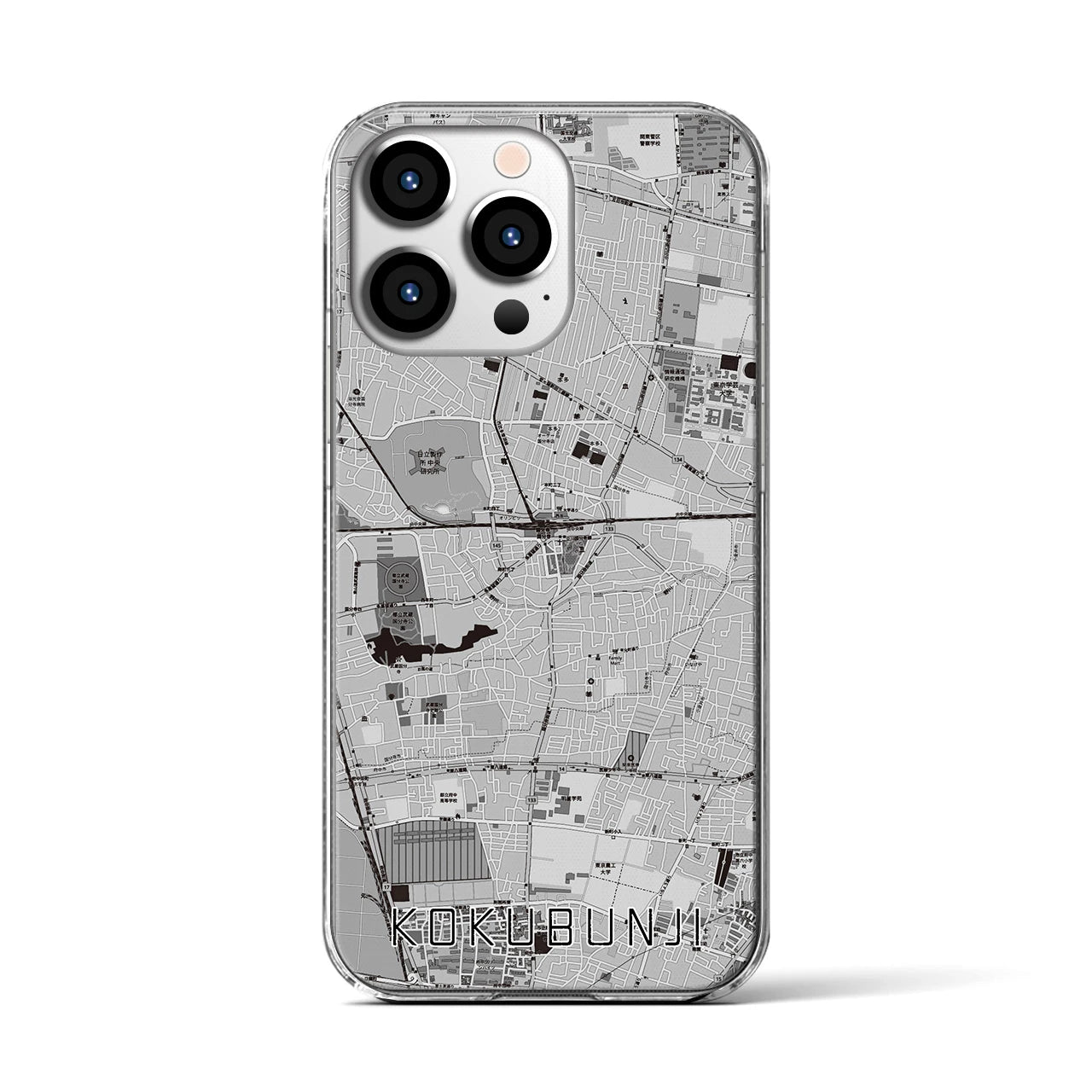 【国分寺(東京都)】地図柄iPhoneケース(クリアタイプ)
