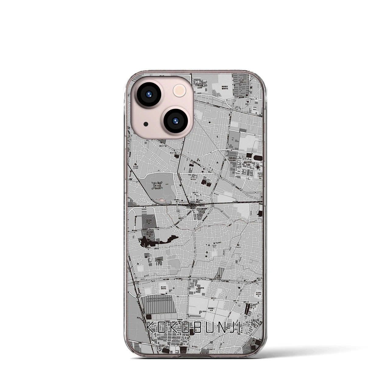 【国分寺(東京都)】地図柄iPhoneケース(クリアタイプ)