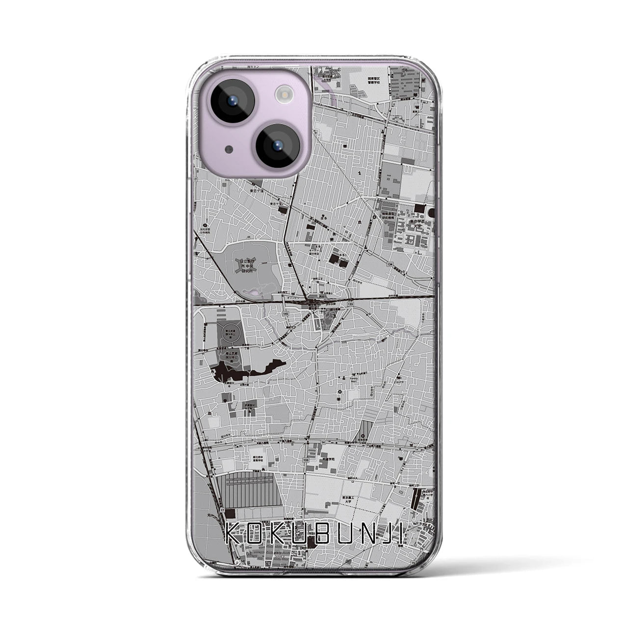 【国分寺(東京都)】地図柄iPhoneケース(クリアタイプ)