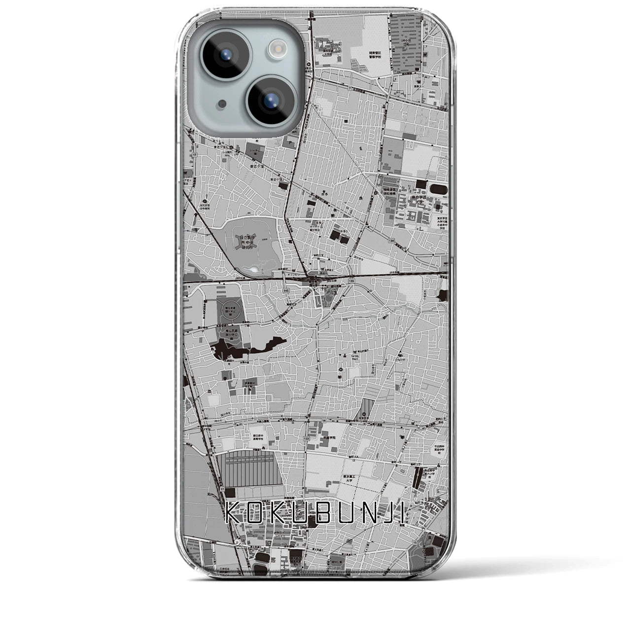 【国分寺(東京都)】地図柄iPhoneケース(クリアタイプ)