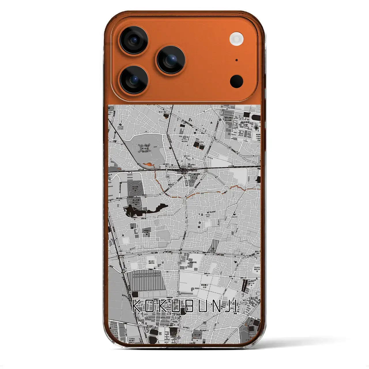 【国分寺(東京都)】地図柄iPhoneケース(クリアタイプ)