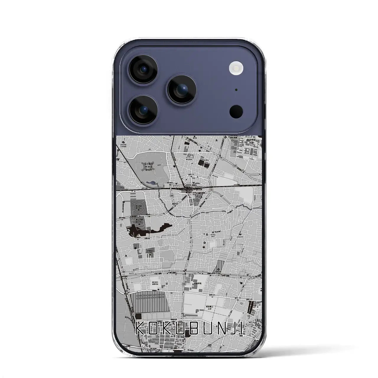 【国分寺(東京都)】地図柄iPhoneケース(クリアタイプ)