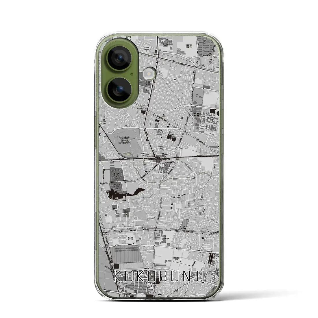 【国分寺(東京都)】地図柄iPhoneケース(クリアタイプ)モノトーン・iPhone 17 Pro Max 用