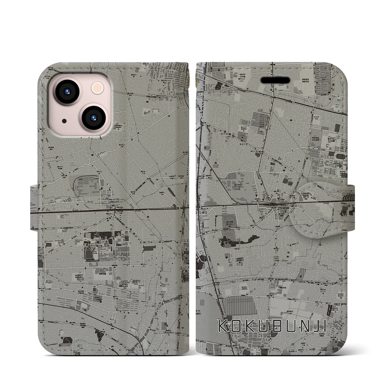 【国分寺(東京都)】地図柄iPhoneケース(手帳タイプ)