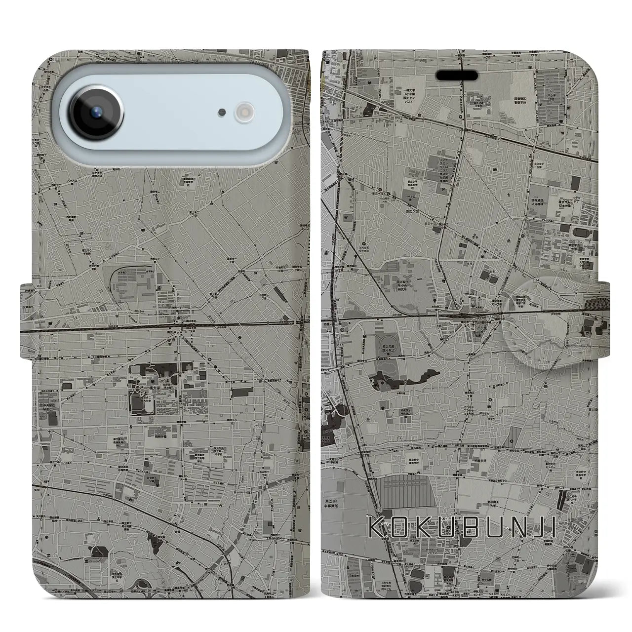 【国分寺(東京都)】地図柄iPhoneケース(手帳タイプ)