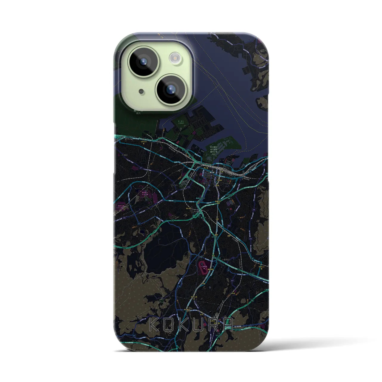 【小倉(福岡県)】地図柄iPhoneケース(バックカバータイプ)