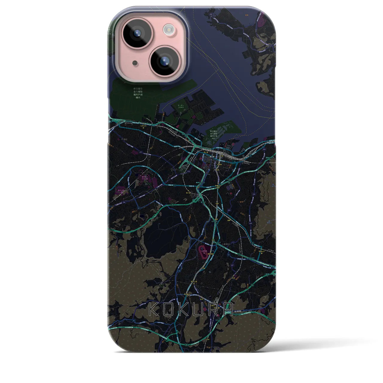 【小倉(福岡県)】地図柄iPhoneケース(バックカバータイプ)