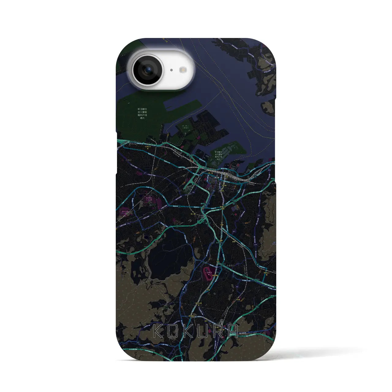 【小倉(福岡県)】地図柄iPhoneケース(バックカバータイプ)