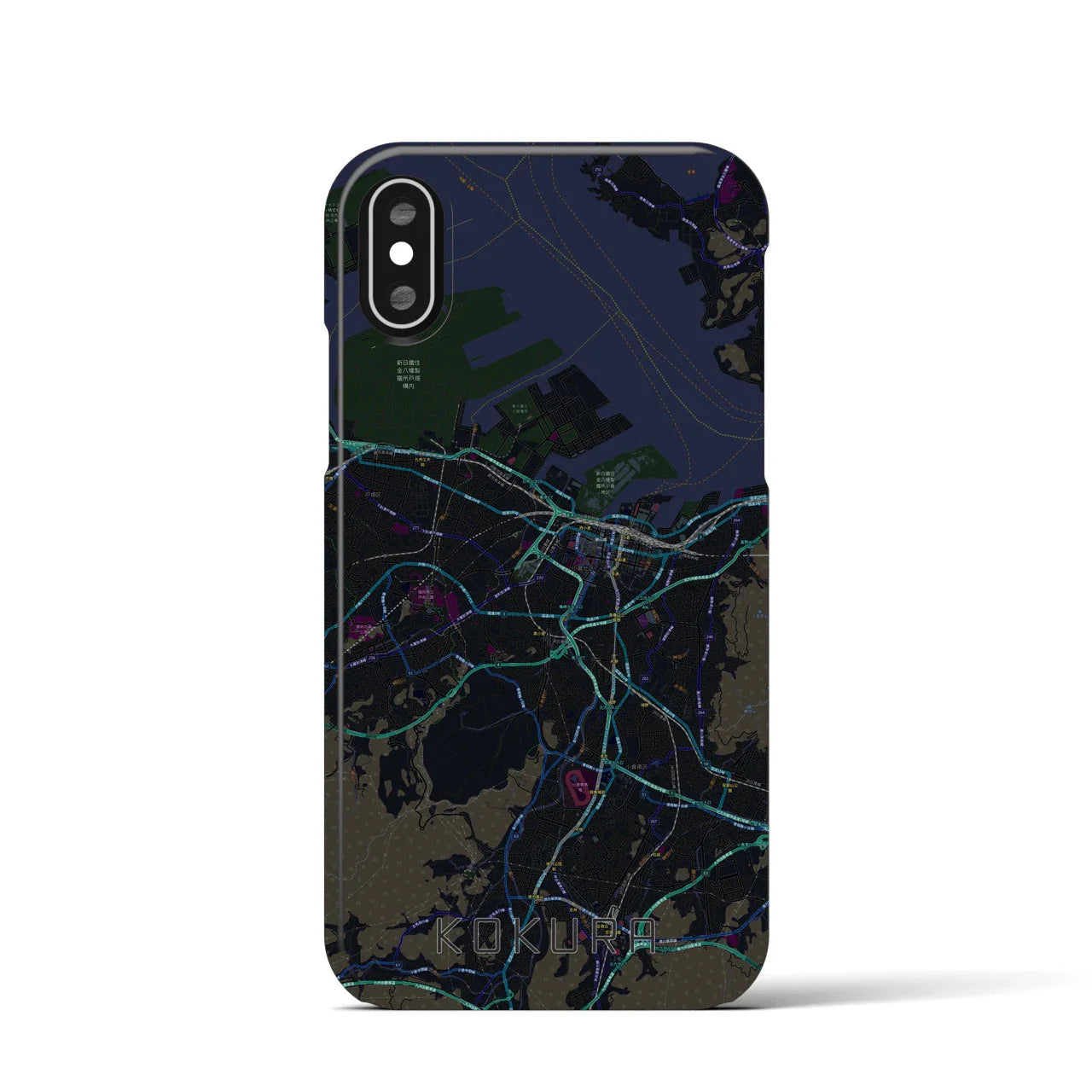 【小倉(福岡県)】地図柄iPhoneケース(バックカバータイプ)