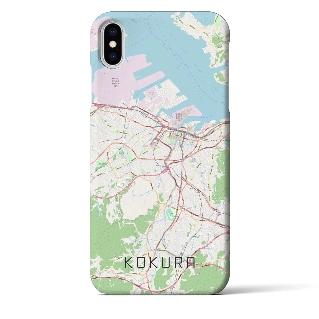 【小倉(福岡県)】地図柄iPhoneケース(バックカバータイプ)