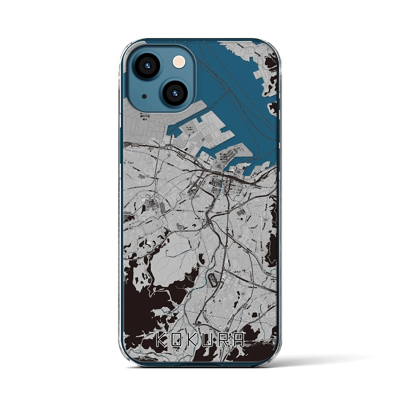 【小倉(福岡県)】地図柄iPhoneケース(クリアタイプ)