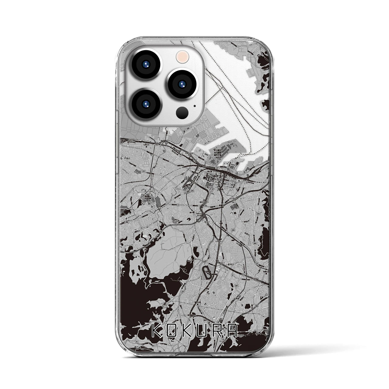 【小倉(福岡県)】地図柄iPhoneケース(クリアタイプ)