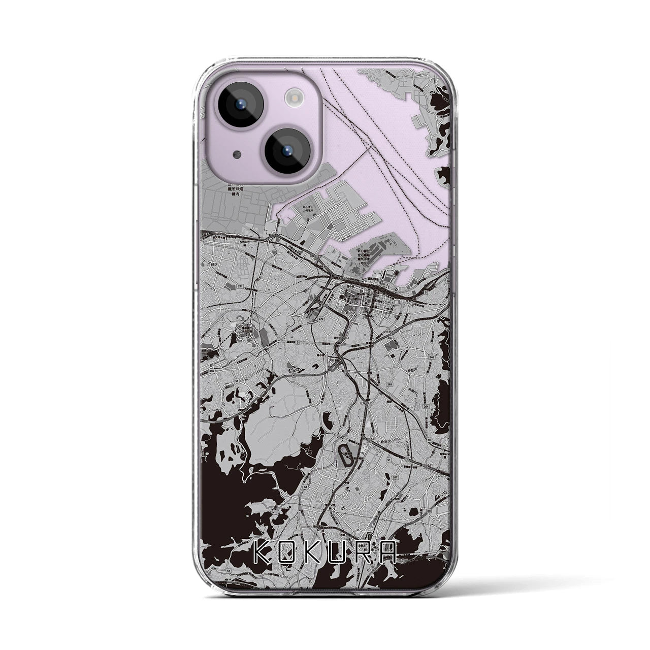 【小倉(福岡県)】地図柄iPhoneケース(クリアタイプ)