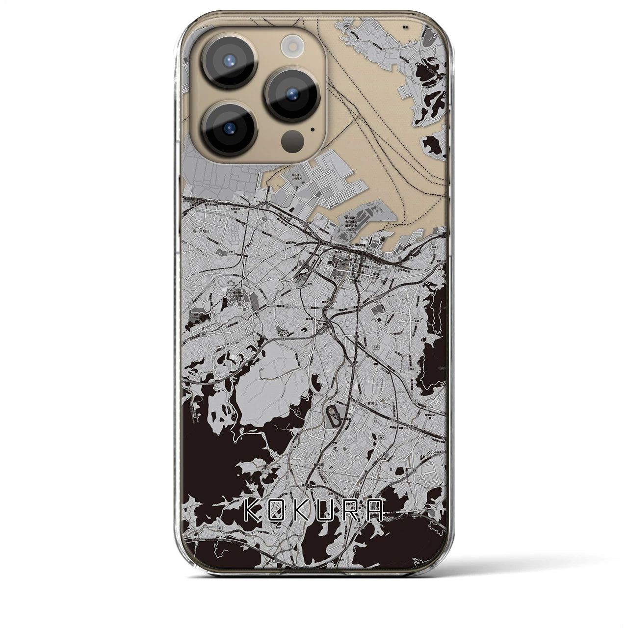 【小倉(福岡県)】地図柄iPhoneケース(クリアタイプ)