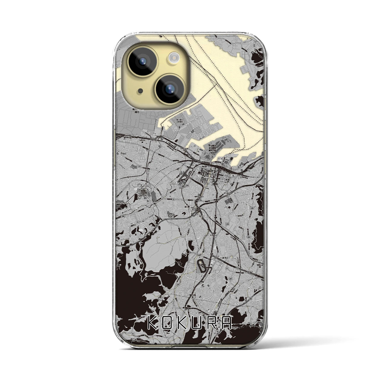 【小倉(福岡県)】地図柄iPhoneケース(クリアタイプ)