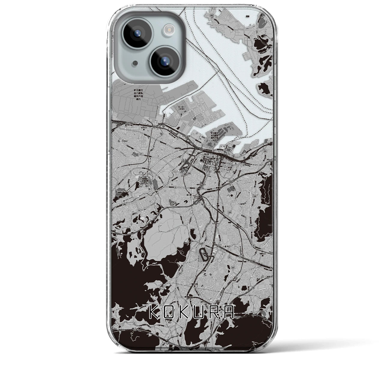 【小倉(福岡県)】地図柄iPhoneケース(クリアタイプ)