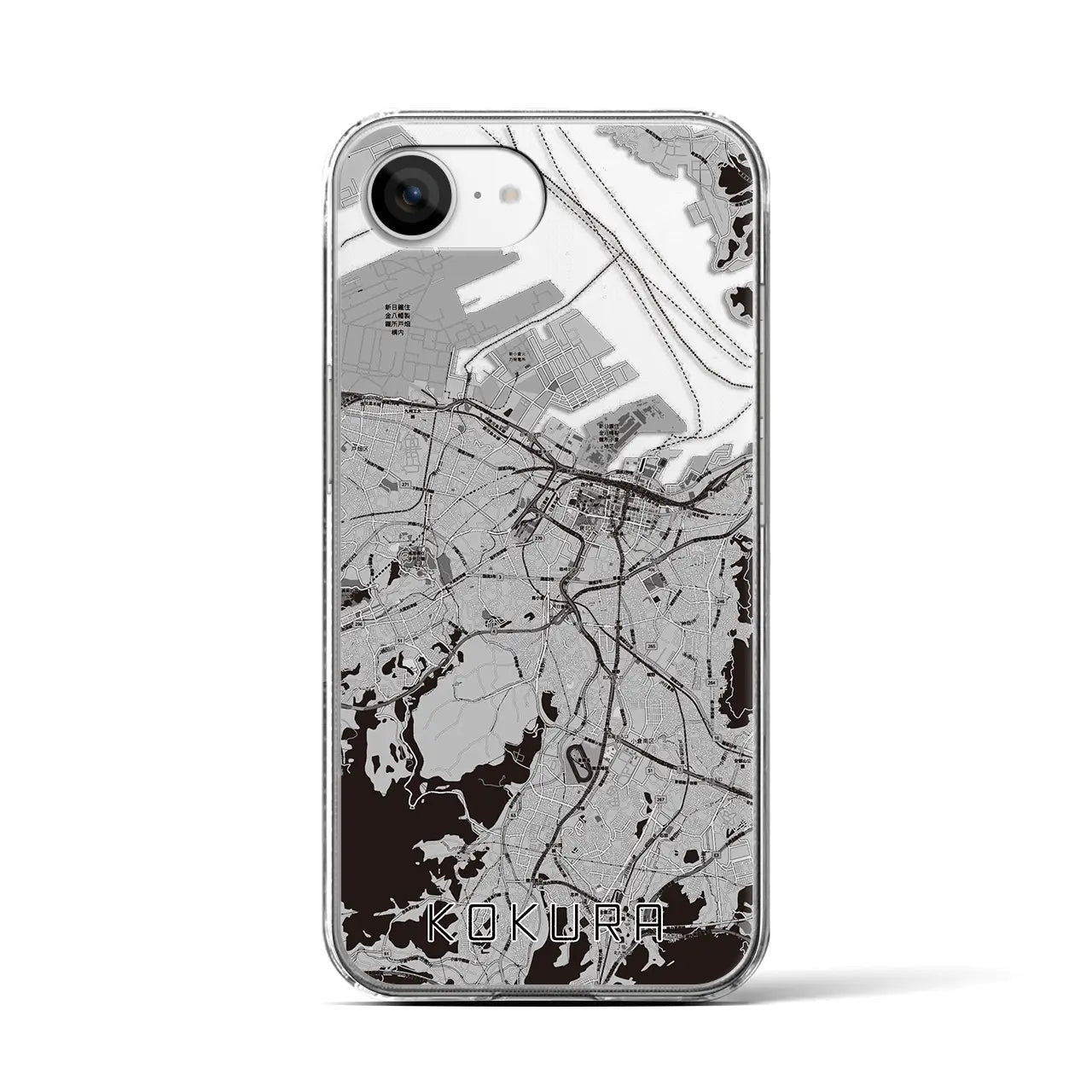【小倉(福岡県)】地図柄iPhoneケース(クリアタイプ)