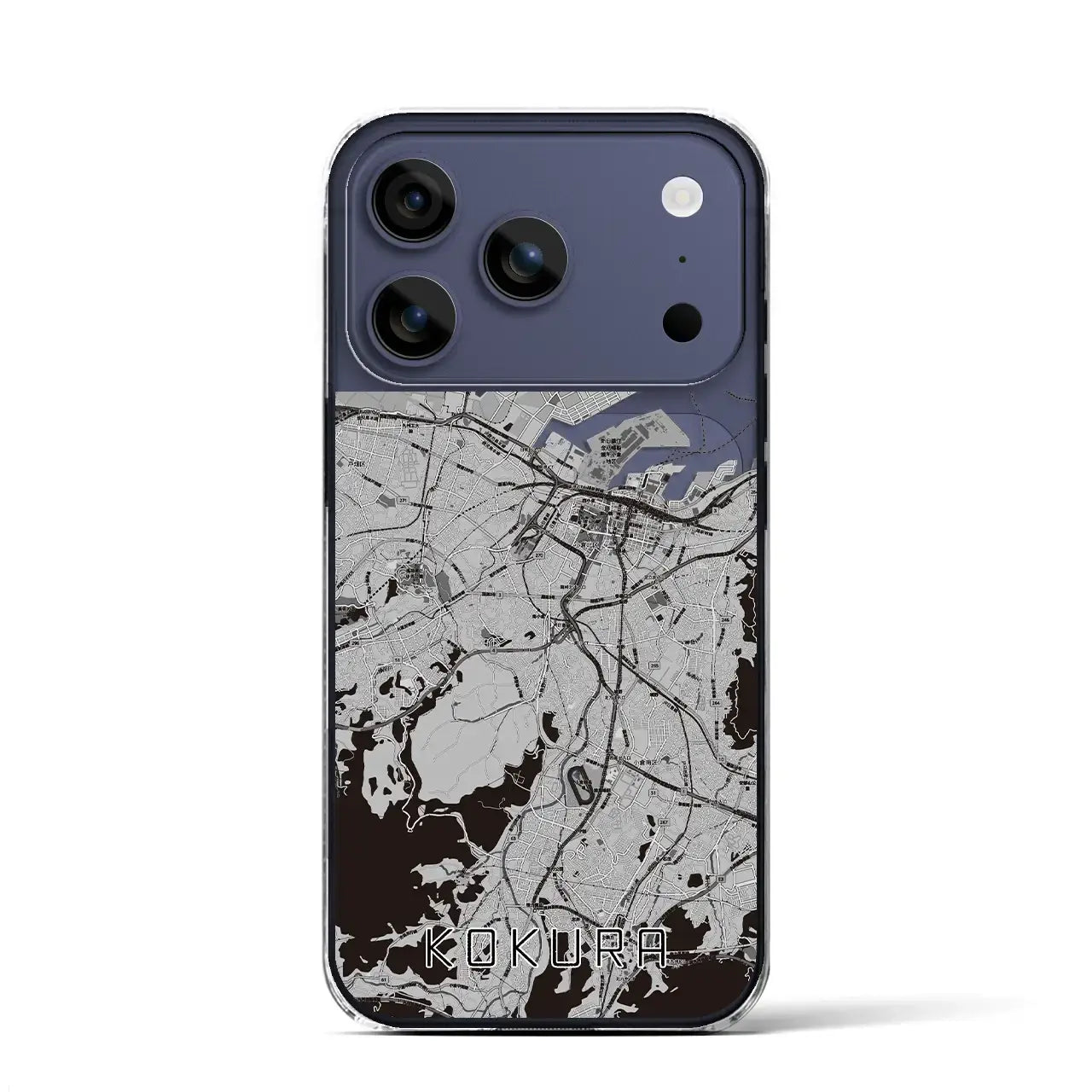 【小倉(福岡県)】地図柄iPhoneケース(クリアタイプ)モノトーン・iPhone 17 Pro Max 用