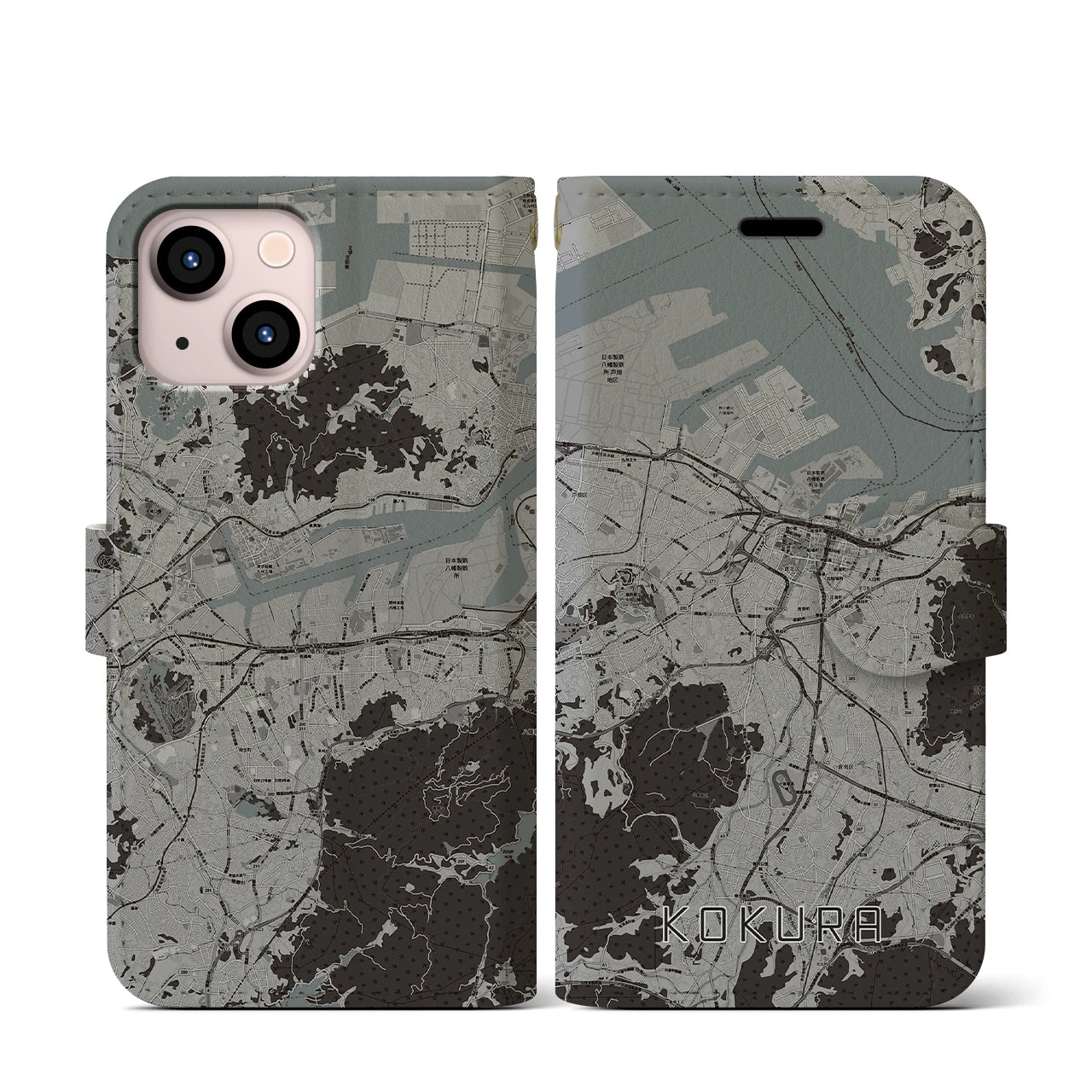 【小倉(福岡県)】地図柄iPhoneケース(手帳タイプ)