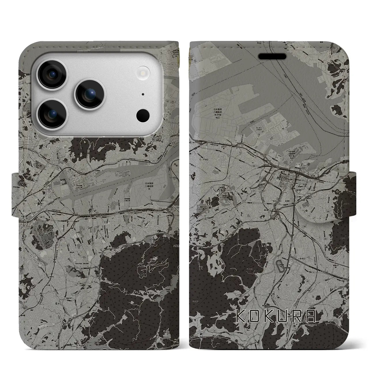 【小倉(福岡県)】地図柄iPhoneケース(手帳タイプ)