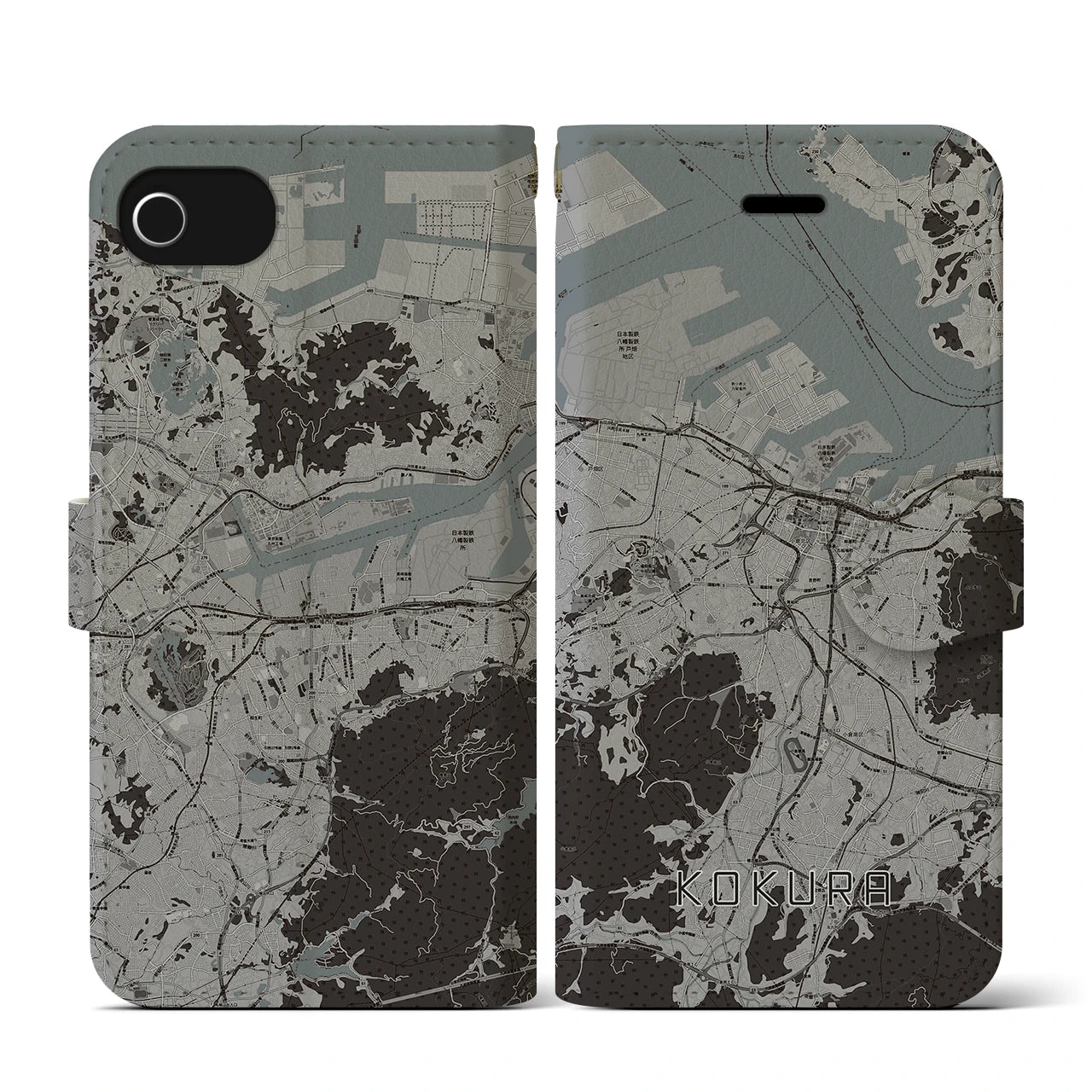 【小倉(福岡県)】地図柄iPhoneケース(手帳タイプ)