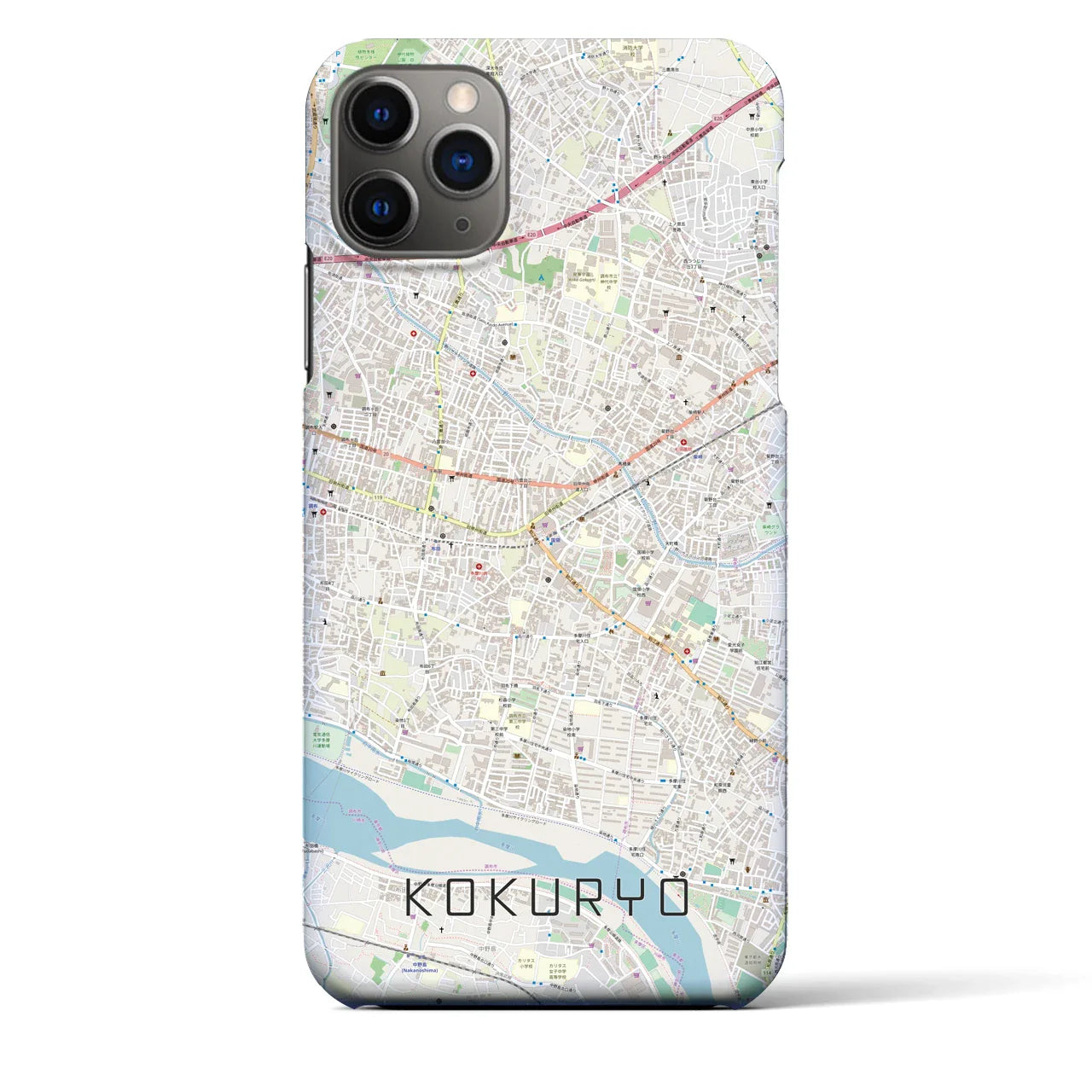 【国領(東京都)】地図柄iPhoneケース(バックカバータイプ)