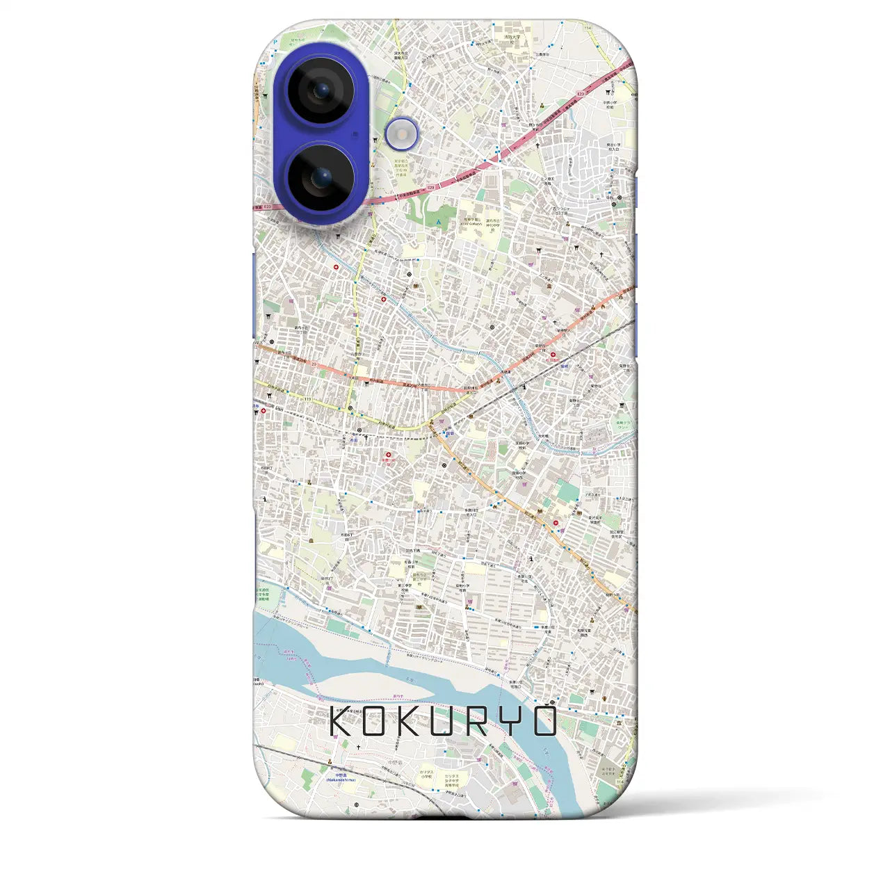 【国領(東京都)】地図柄iPhoneケース(バックカバータイプ)ナチュラル・iPhone 16 Pro Max 用