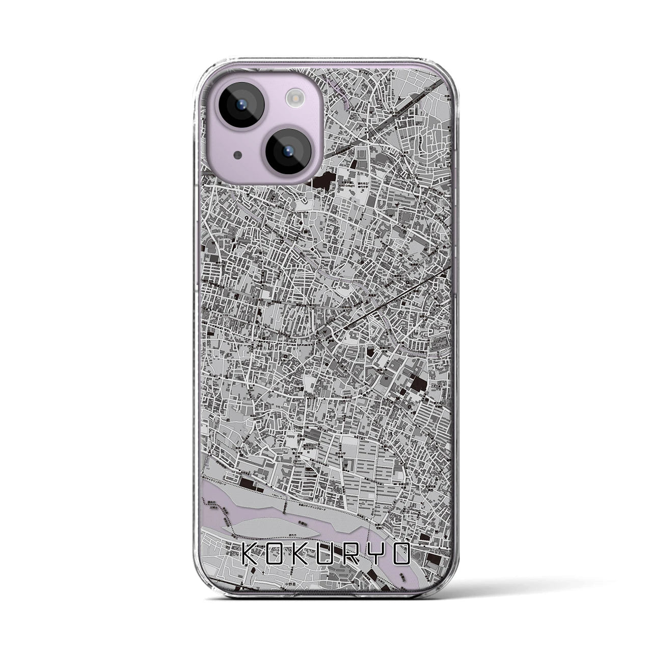 【国領(東京都)】地図柄iPhoneケース(クリアタイプ)