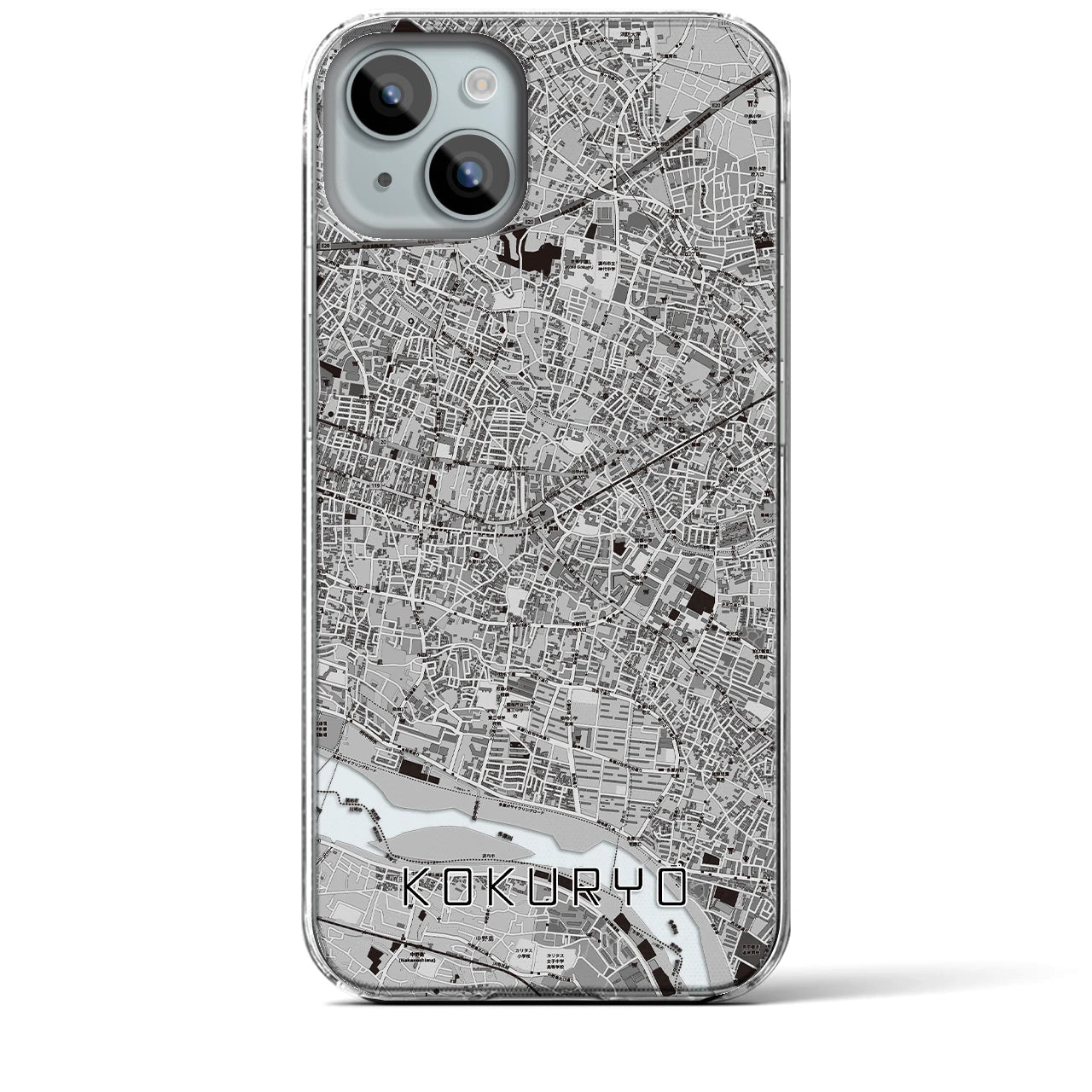 【国領(東京都)】地図柄iPhoneケース(クリアタイプ)