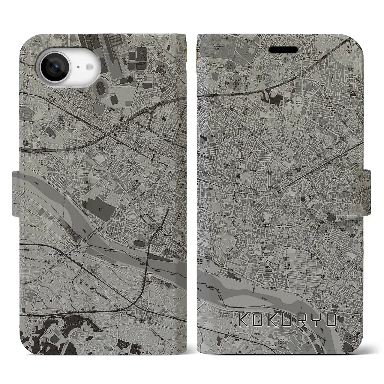 【国領(東京都)】地図柄iPhoneケース(手帳タイプ)