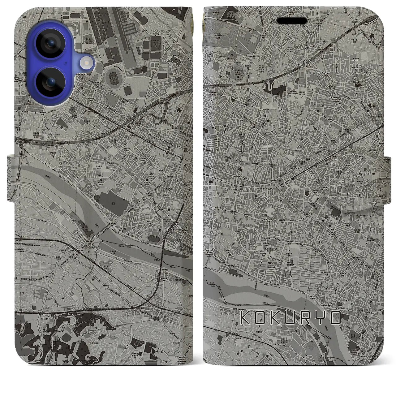 【国領(東京都)】地図柄iPhoneケース(手帳タイプ)