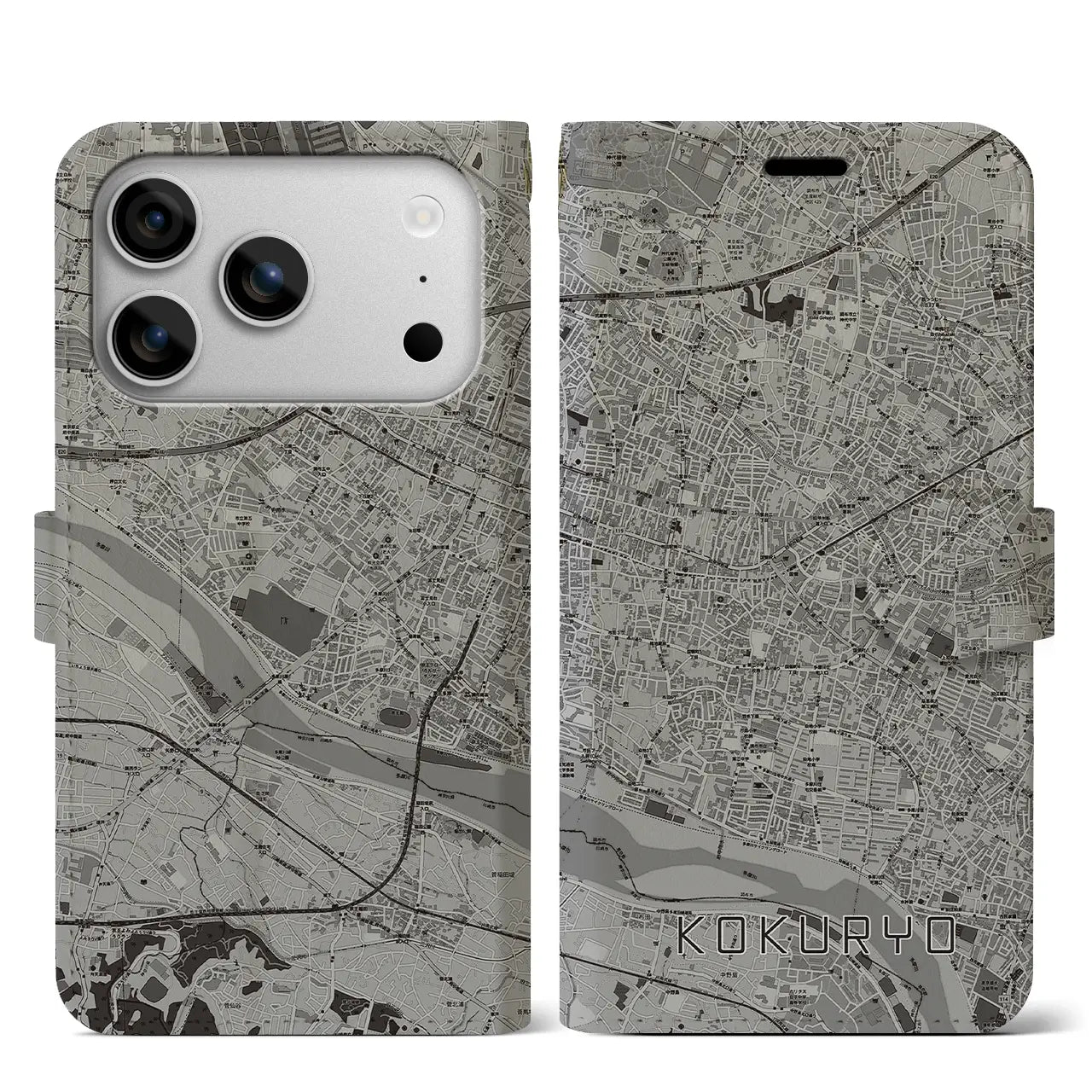 【国領(東京都)】地図柄iPhoneケース(手帳タイプ)